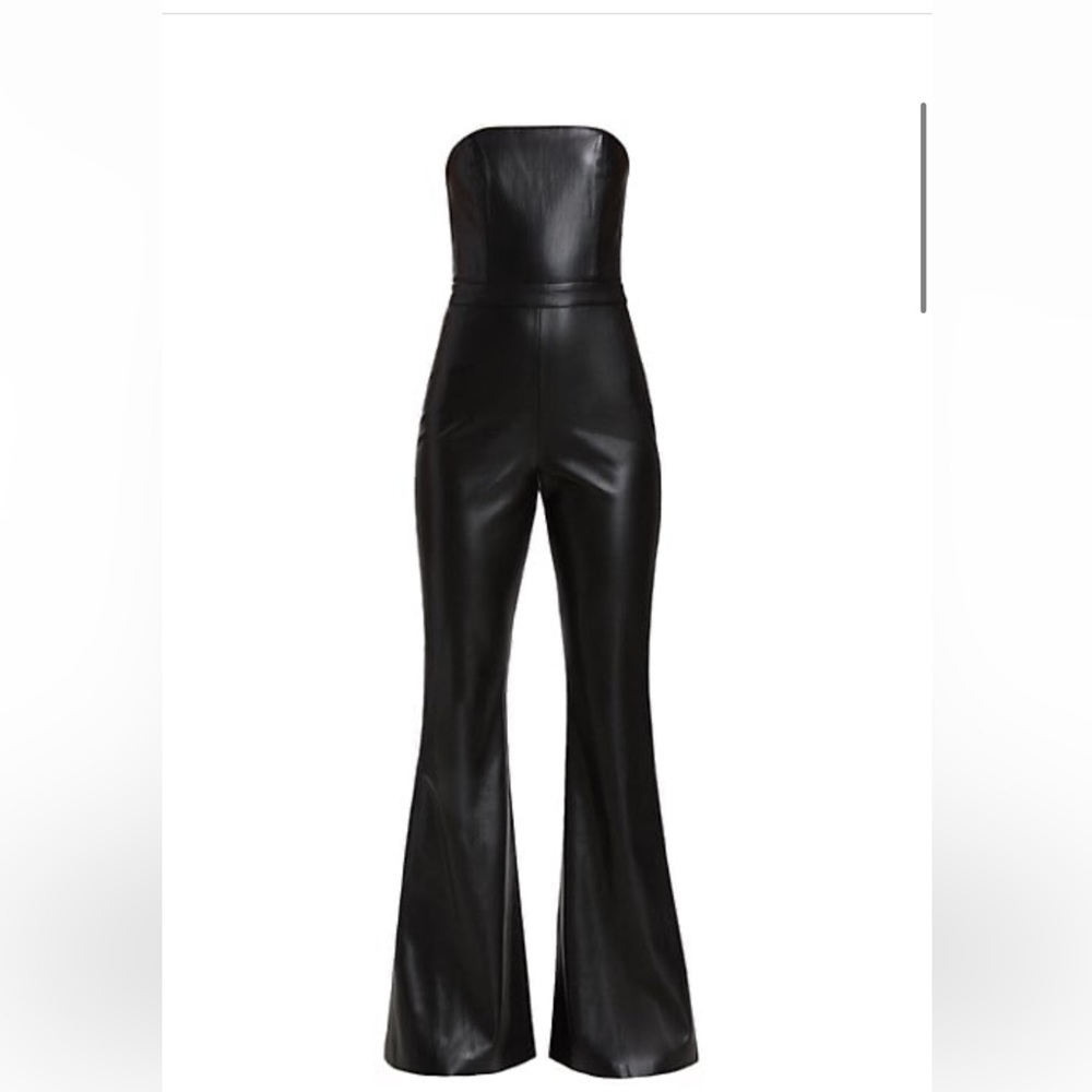 Alice + Olivia Lavera Vegan Leather Jumpsuit - Picture 2 of 6